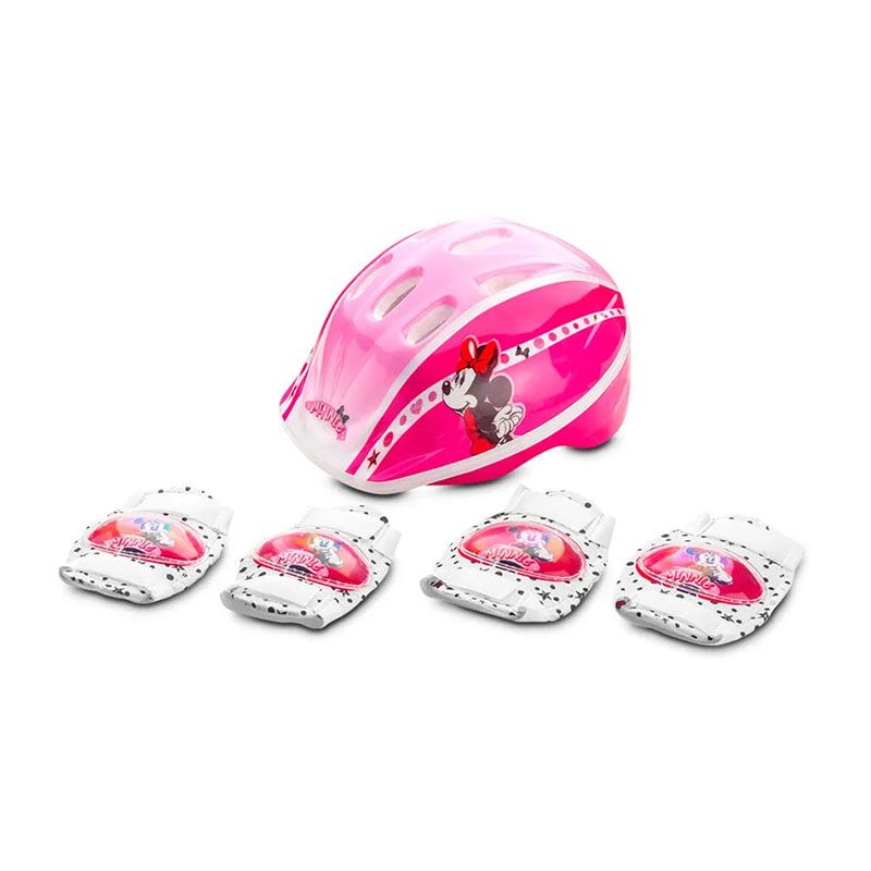 CAPACETE INFANTIL+KIT DE PROTEÇÃO MINNIE